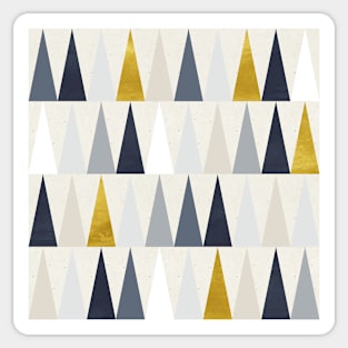 Geometric Pointy Triangles in Blue and Gold Sticker